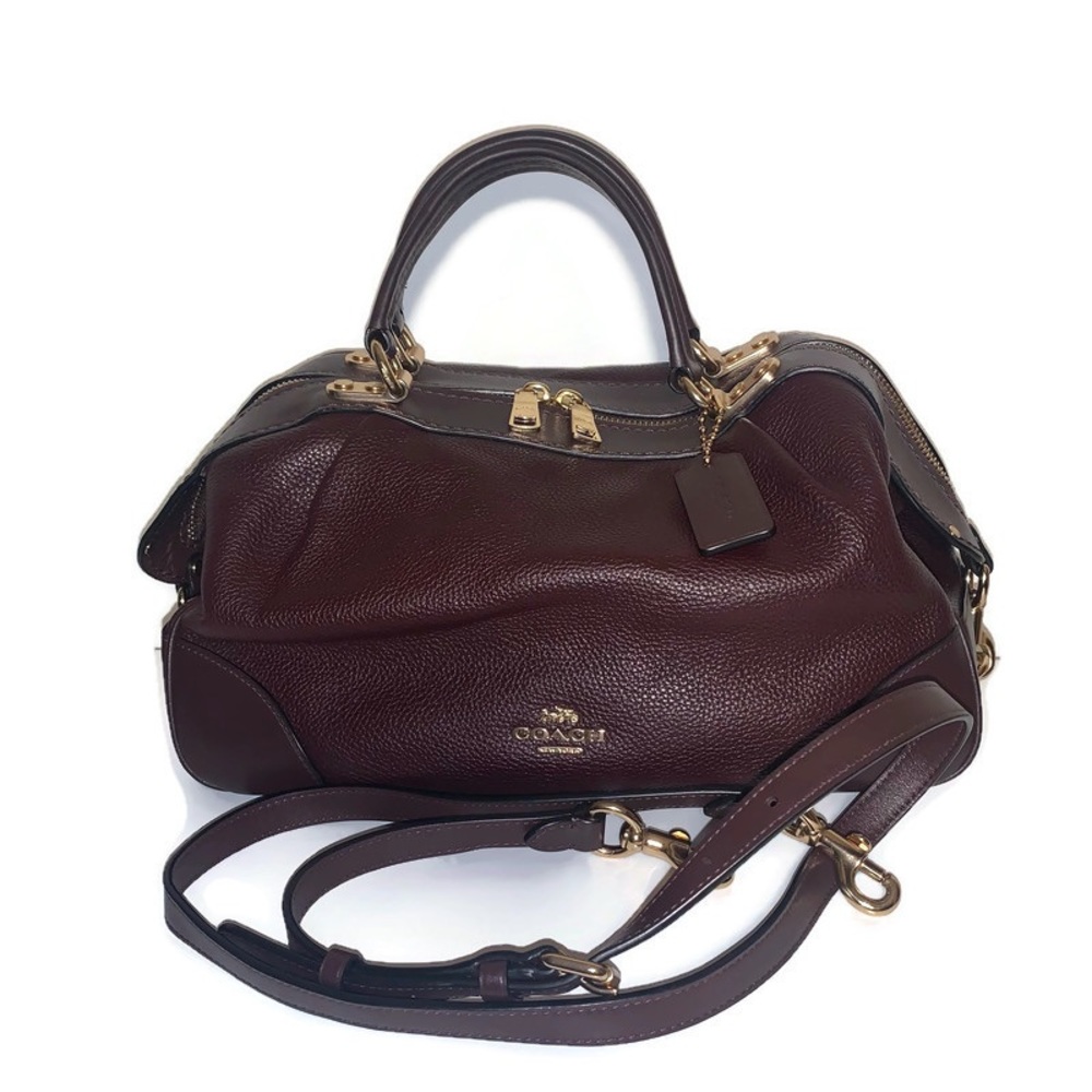 Coach Lane Pebbled Leather Oxblood Satchel